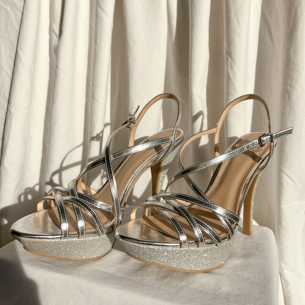 I. Miller Sparkly Silver High Heels